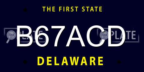 B67ACD Delaware License Plate