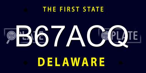 B67ACQ Delaware License Plate