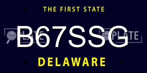 B67SSG Delaware License Plate