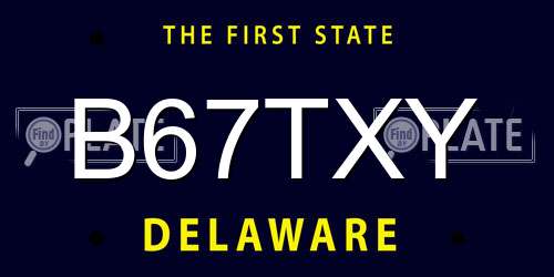 B67TXY Delaware License Plate