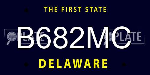 B682MC Delaware License Plate
