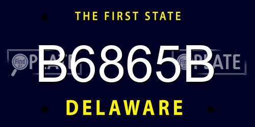 B6865B Delaware License Plate