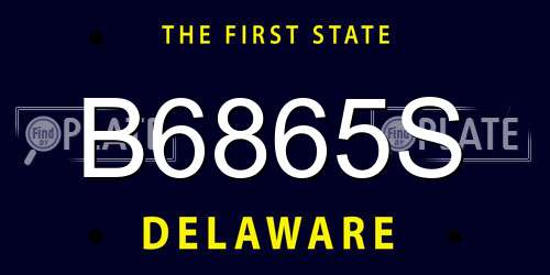 B6865S Delaware License Plate