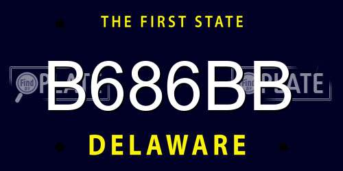 B686BB Delaware License Plate