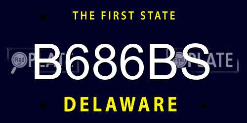 B686BS Delaware License Plate