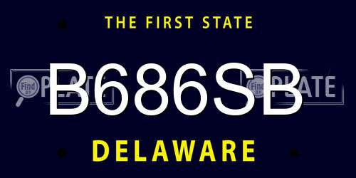 B686SB Delaware License Plate