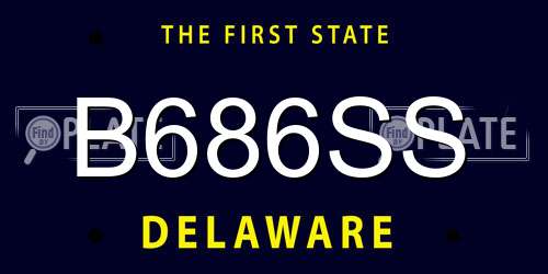 B686SS Delaware License Plate