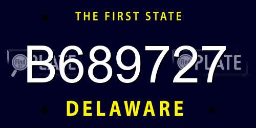 B689727 Delaware License Plate