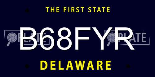 B68FYR Delaware License Plate