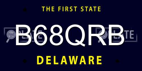 B68QRB Delaware License Plate