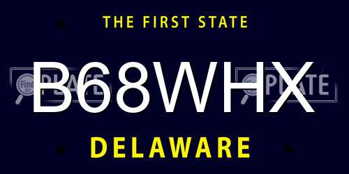 B68WHX Delaware License Plate