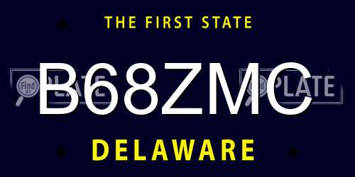 B68ZMC Delaware License Plate