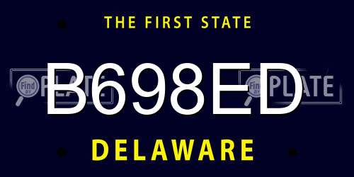 B698ED Delaware License Plate