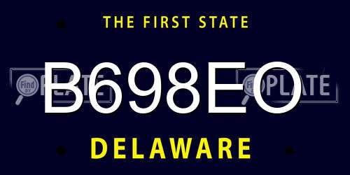 B698EO Delaware License Plate