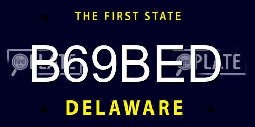 B69BED Delaware License Plate