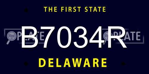 B7034R Delaware License Plate