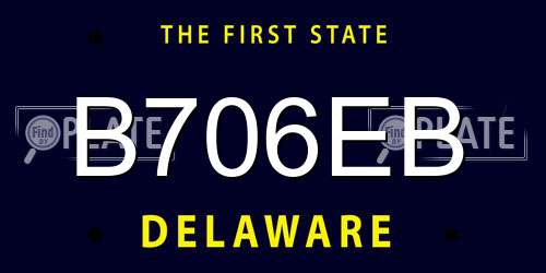 B706EB Delaware License Plate