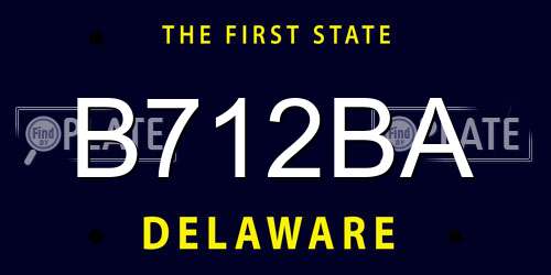 B712BA Delaware License Plate