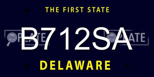 B712SA Delaware License Plate