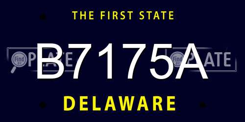 B7175A Delaware License Plate