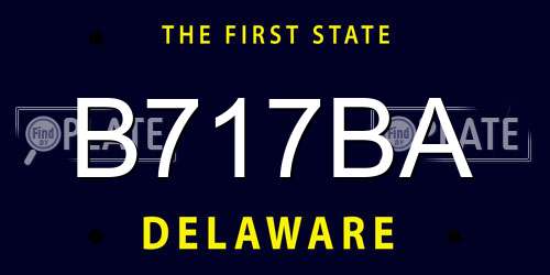 B717BA Delaware License Plate