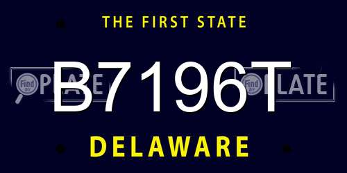 B7196T Delaware License Plate
