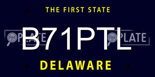 B71PTL Delaware License Plate