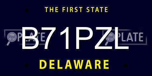 B71PZL Delaware License Plate