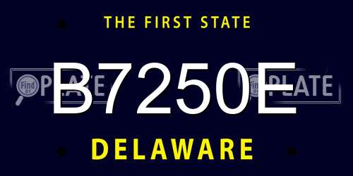 B7250E Delaware License Plate