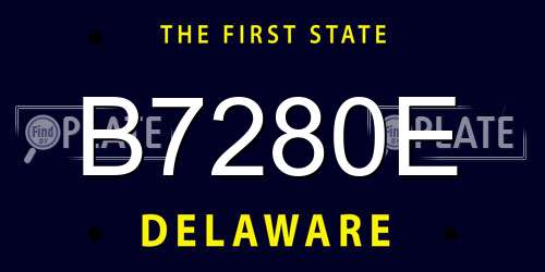 B7280E Delaware License Plate