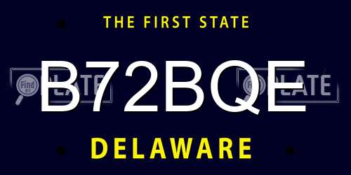 B72BQE Delaware License Plate