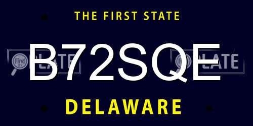 B72SQE Delaware License Plate