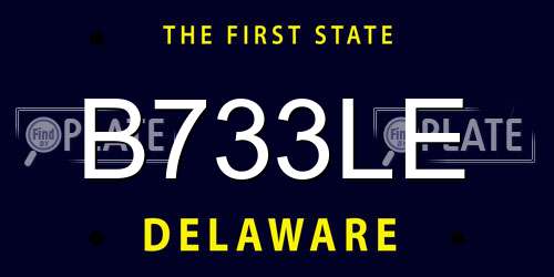 B733LE Delaware License Plate