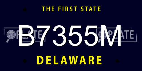 B7355M Delaware License Plate