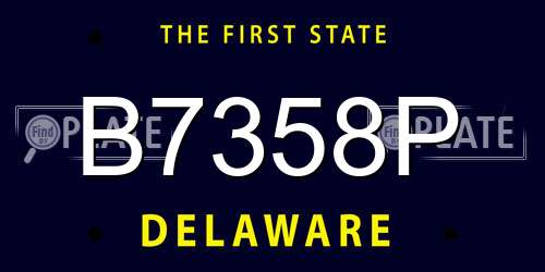 B7358P Delaware License Plate