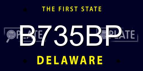 B735BP Delaware License Plate