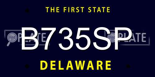 B735SP Delaware License Plate