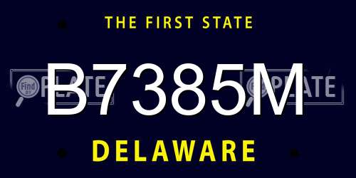 B7385M Delaware License Plate