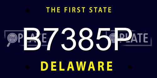 B7385P Delaware License Plate