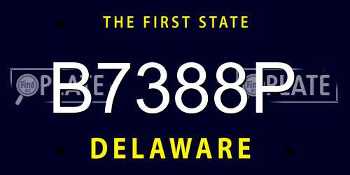 B7388P Delaware License Plate