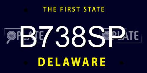 B738SP Delaware License Plate