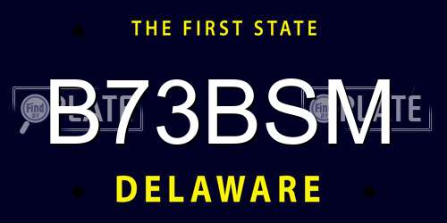 B73BSM Delaware License Plate