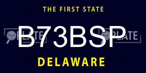 B73BSP Delaware License Plate