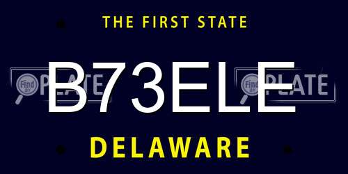 B73ELE Delaware License Plate