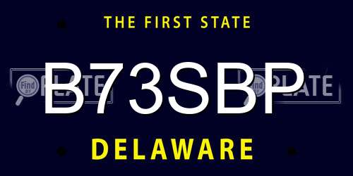 B73SBP Delaware License Plate