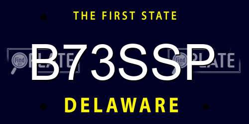 B73SSP Delaware License Plate
