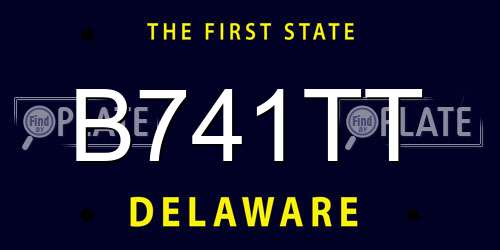 B741TT Delaware License Plate