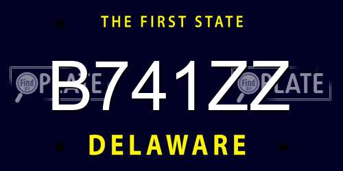 B741ZZ Delaware License Plate