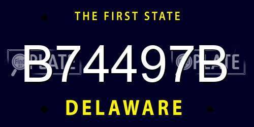 B74497B Delaware License Plate