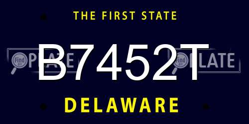 B7452T Delaware License Plate